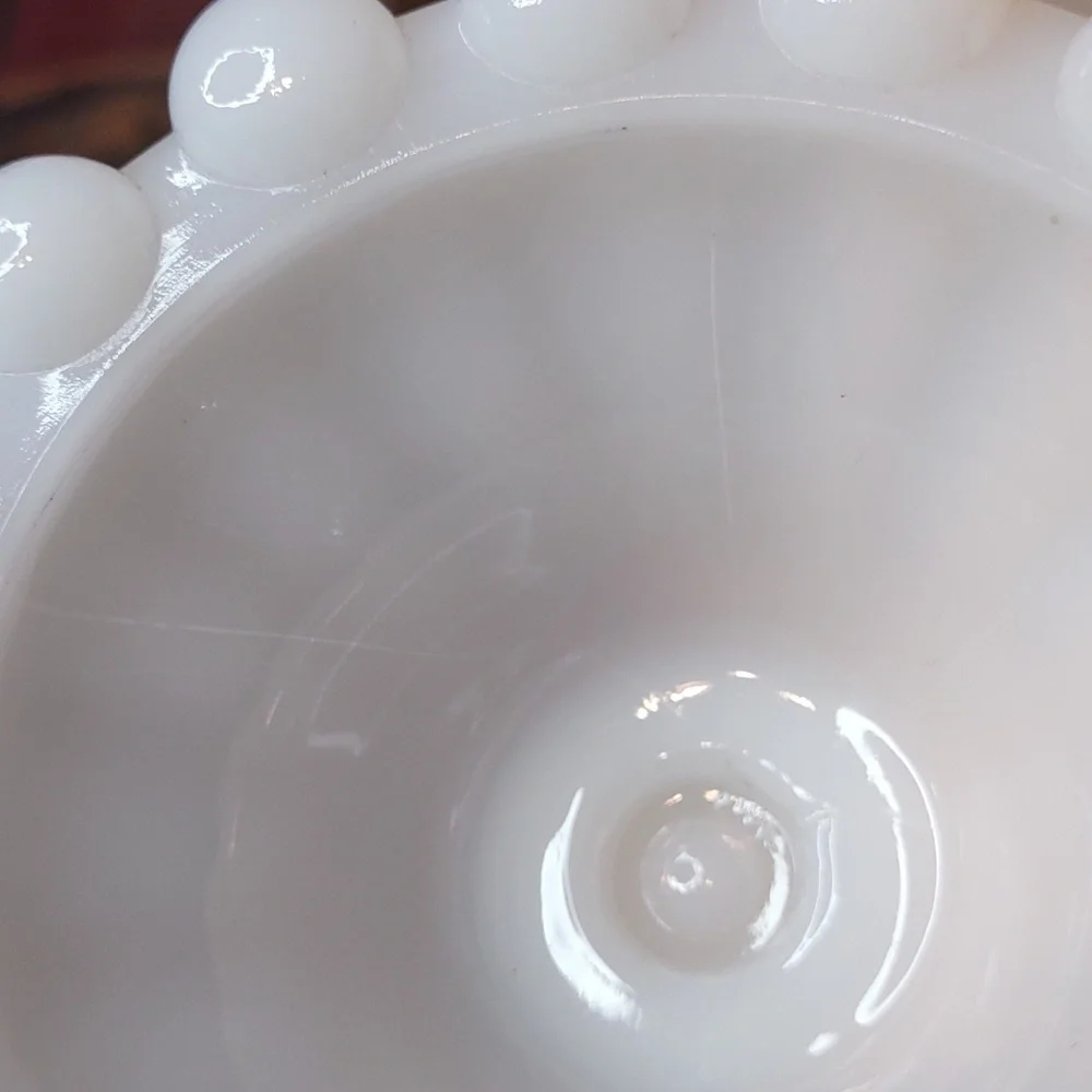 Hobnail Teardrop Milk Glass Candle Holders Vintage